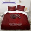 Switzerland National Football Team Pattern Bedding,Quilt Set Quilt Cover Pillowcase Home Birthday Gift(1 * Duvet Cover + 2 * Pillowcase, Without Core)