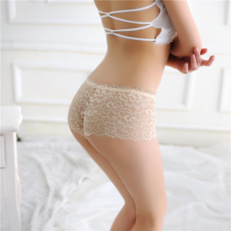 Lace Women's Panties No Trace Boxer Briefs Sexy Panty Hollow Out Bowknot Underwear