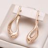 Fashion Glossy Dangle Earrings  Rose Gold Unique V Shape Earrings For Women High Quality Daily Fine Jewelry