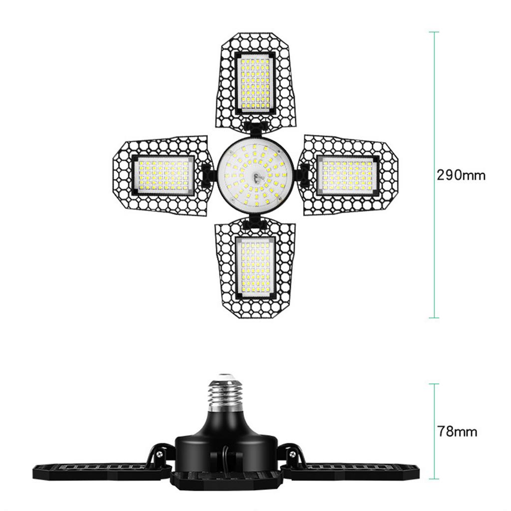 LED Garage Light E27 Folding Transformer Garage Light 100W High Power Waterproof Industrial