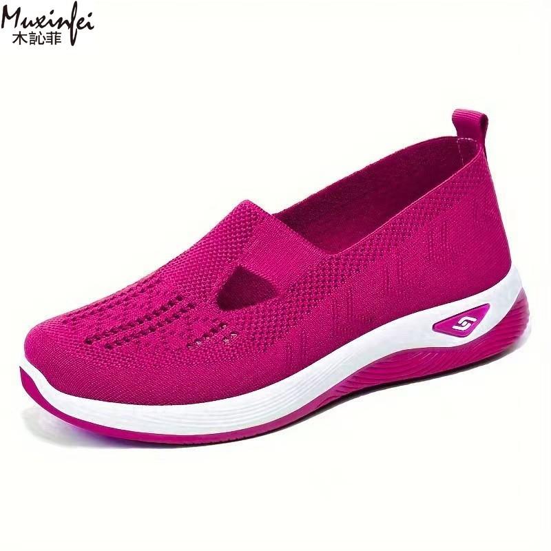 Chaussures d'été pour femmes Respirantes à semelle souple Chaussures pour femmes à enfiler en tissu grande taille 35-43 chaussures pas chères liquidation