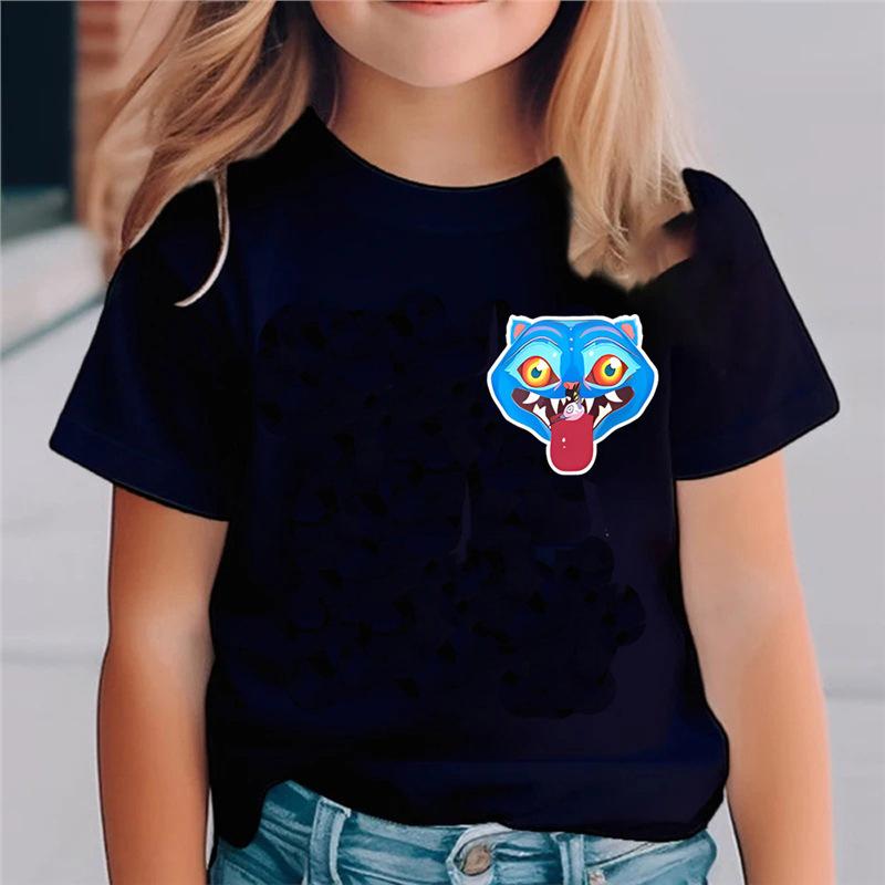Kpop Łowcy Demonów Odzież Dziecięca Koszulka z Krótkim Rękawem Urocza Kpop Łowcy Demonów T-shirt Tygrys Harajuku dla Chłopców Dziewczynek