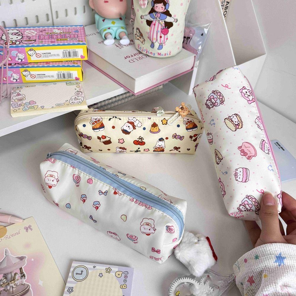 Large Capacity Stationery Storage Bag Cartoon Pen Box Fashion Pencil Case  School Office Supplies