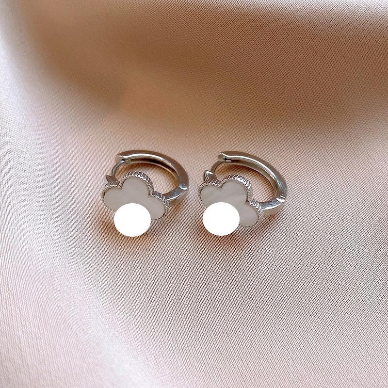 Silver Needle Multi-layer Letter Twill Zircon Pearl Earrings Medieval Vintage Light Luxury Stud Earrings Versatile Earrings