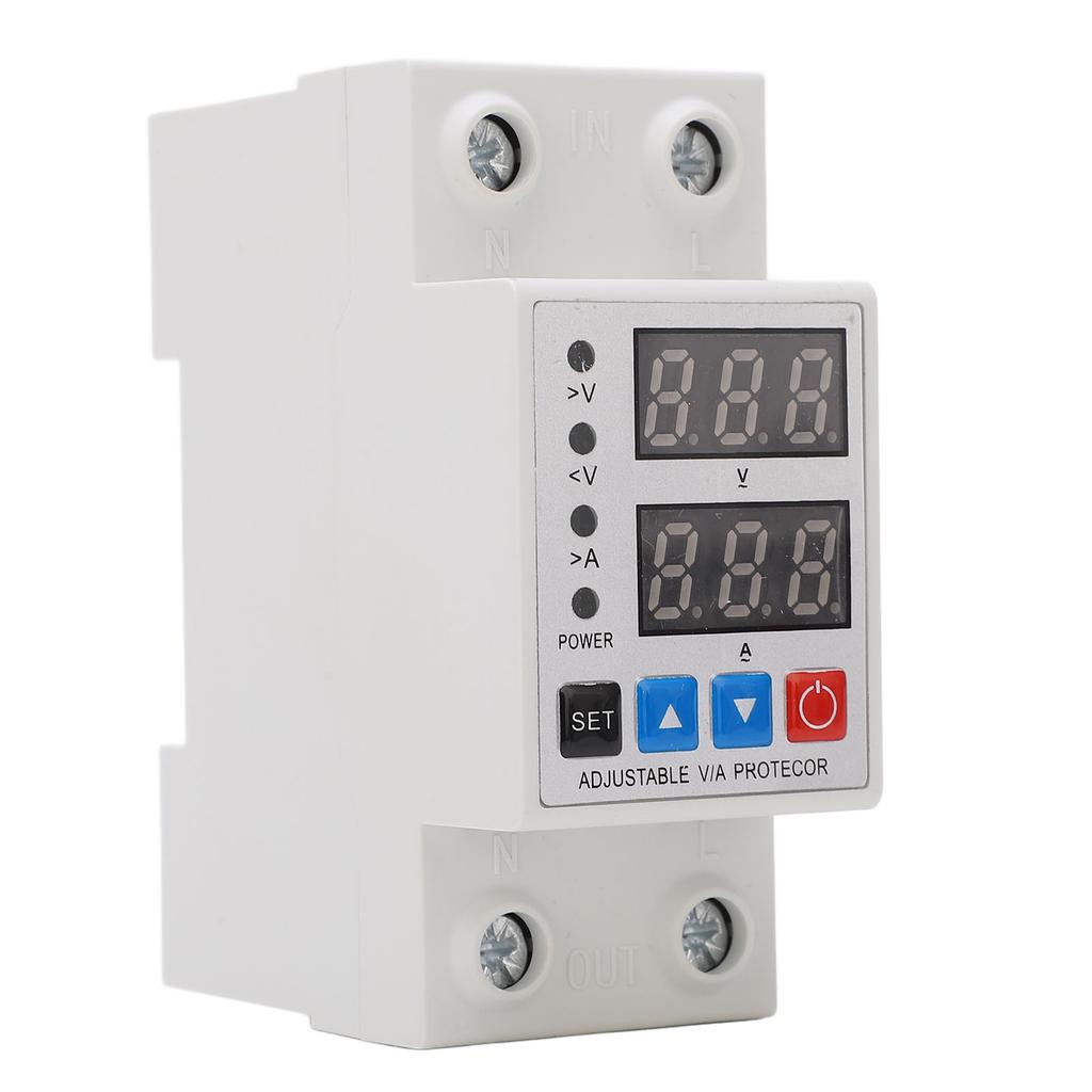 Over Under Voltage Protective Device Adjusting Dual Display Overcurrent Overload Arrester 40A 240V‑300V