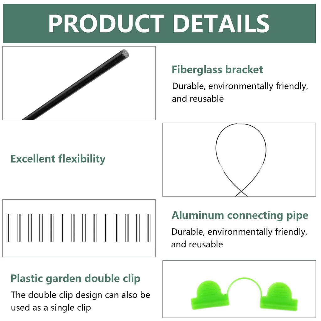 Black Garden Tunnel Hoops For Row Cover Garden Hoops Grow Tunnel Hoop House Greenhouse Tunnel Arches Garden Hoops For Raised Bed