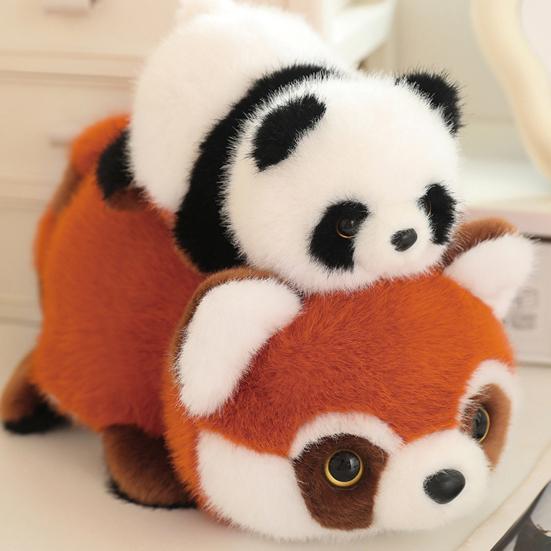 Yousheng Reversible Red Panda Plush Toy Soft Stuffed Animal for Kids Cuddling Companion Lightweight Decorative Pillow Gift for Birthday Christmas Play