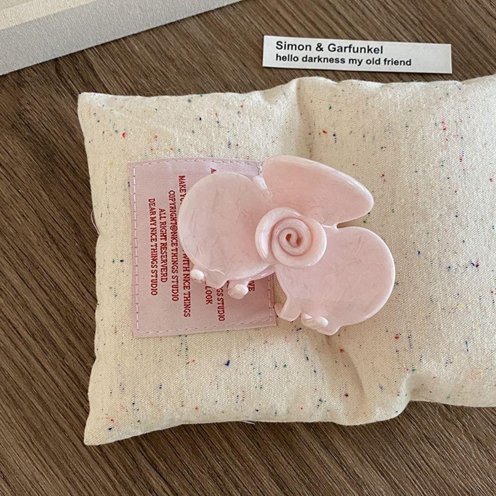 French Style Acetic Acid Hair Clip Medium Size Shark Clip Sweet Flower Hair Claw Girls