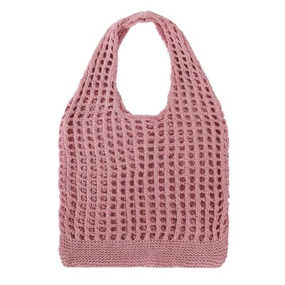 Queen-b Women's Woven Mesh Tote Bag, Stylish Handbag, Beach Bag, Casual Shoulder Bag, Large Capacity, Lightweight, Cute, Perfect for Summer, Leisure,