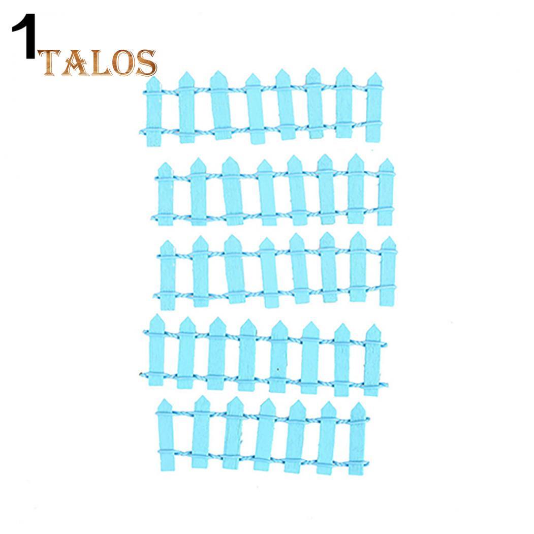 

5 шт. мини прекрасный деревянный забор домашний сад балкон орнамент горшки для растений сказочный пейзаж декор 5pcs синий