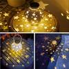 Garden Star Projector Lamp Hanging Solar Lights Outdoor Hanging Solar Lanterns Retro Solar Lamp with Handle Outside Yard Decor