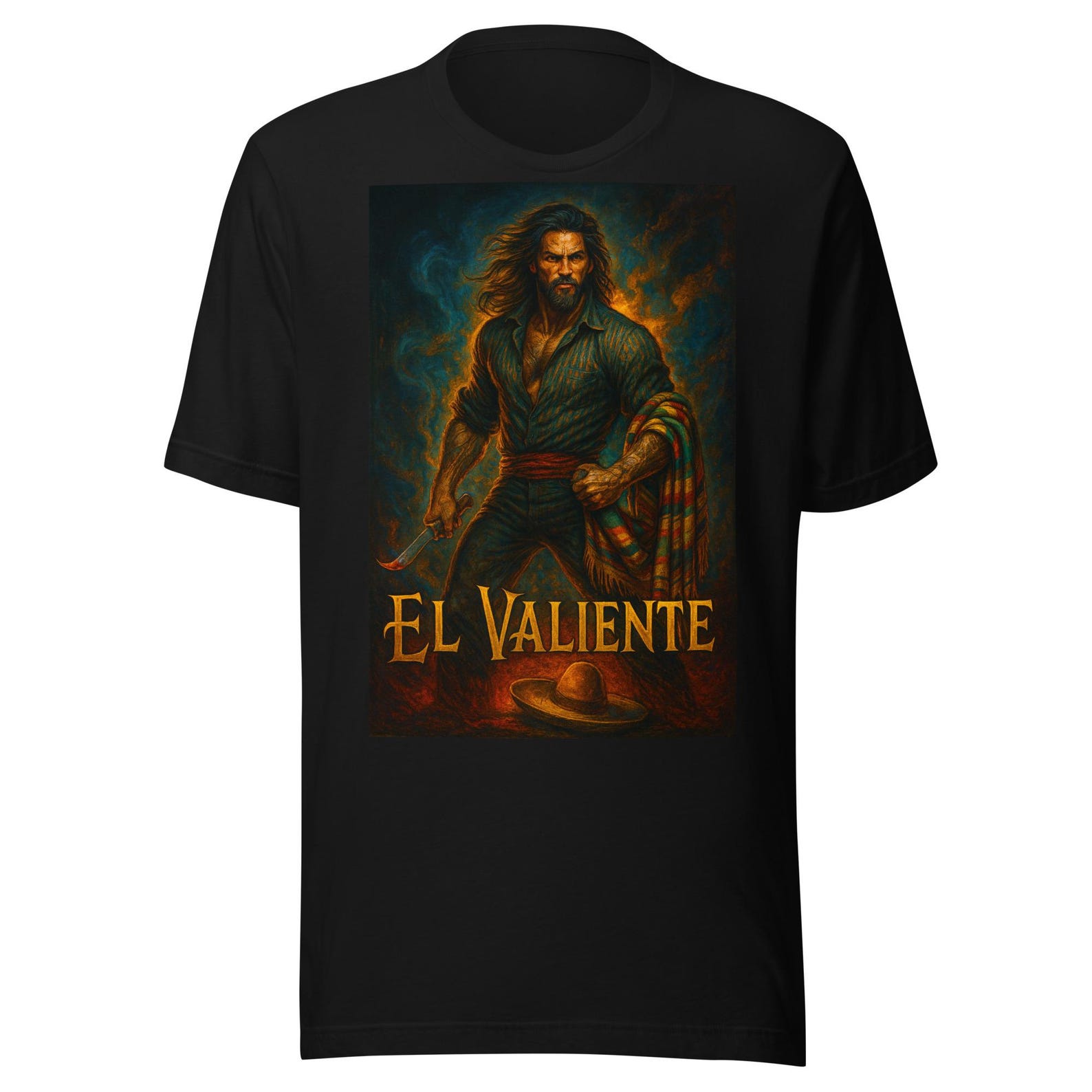 The Brave — Mexican Art Lotería Style with Strong and Traditional Warrior Unisex t-shirt 3XL