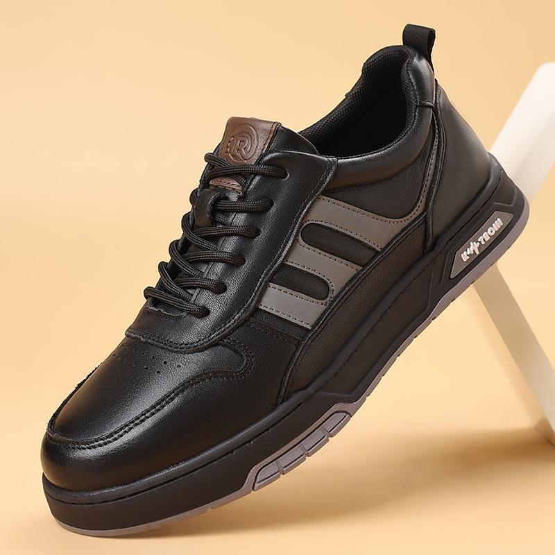 Men's Shoes Leather Autumn Sports and Leisure Shoes Men's Board Shoes Soft Sole Ruffian Handsome Little White Shoes Men's Shoes Men's Versatile Trendy