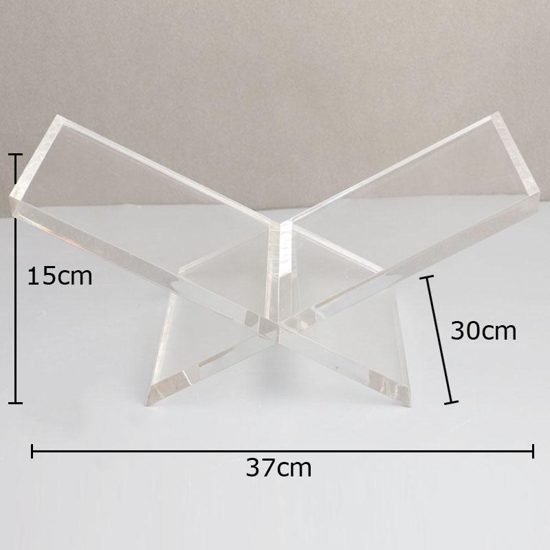 Minimalist Acrylic Transparent Bookshelf File Book Organizer Shelves Marble Base Magazine Holder Book Rack Modern Home Decor