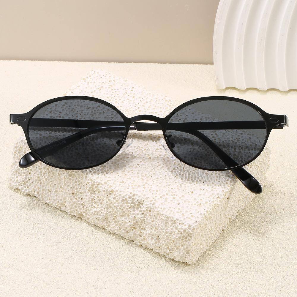 Hong Kong Style Women'S Sunglasses Oval Shape Uv400 Protection Men'S Sun Glasses Holiday Travelling Glasses For Women