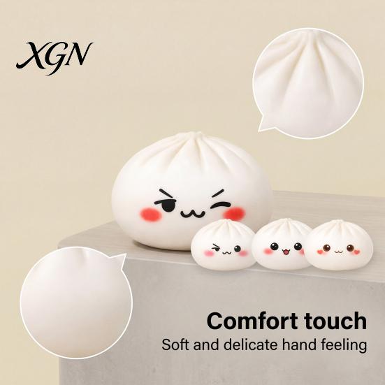 Simulated Dough Ball Toy Cartoon Expression Steamed Bun Stress Relief Dumpling Squeeze Sensory TPR Fidget