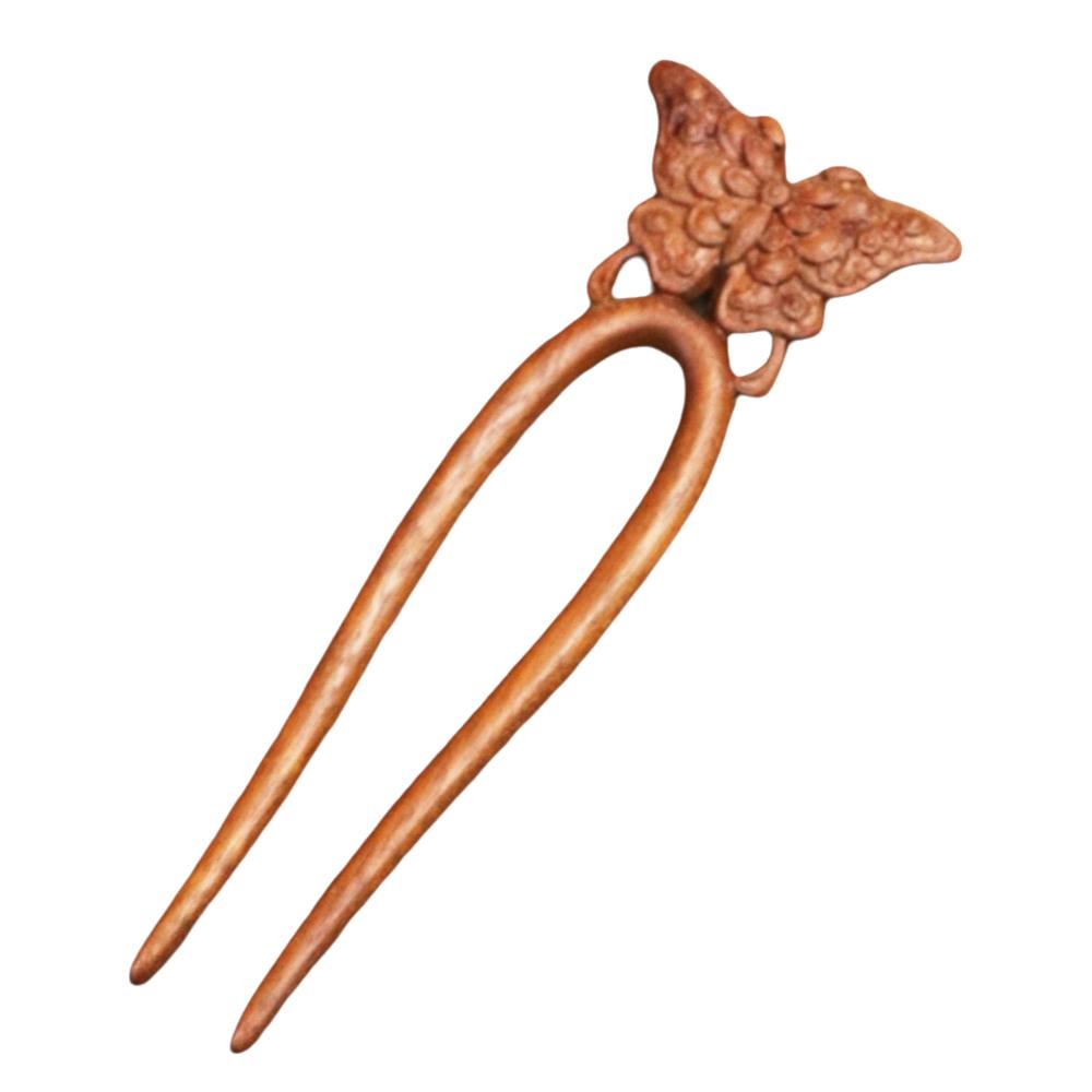 Vintage Styl U-vidličky do vlasů Dřevěné vidličky do vlasů Tradiční čínský styl Vlasová spona Drdolový účes