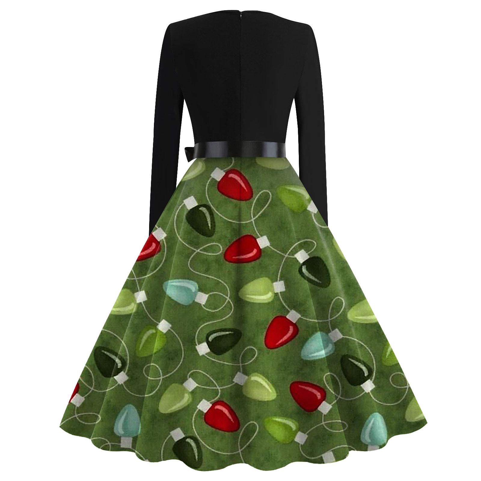 Женское винтажное классическое платье с воротником на талии и галстуком-бабочкой — фото 4