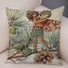 Vintage Cartoon Elves  Cushion Cover Decor Ful Fairy Tale World Pillow Case Plush Flower Girl Pillowcase for Sofa Home,(6)