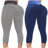 2PC Women's Casual Skinny Slim Hip Lifting Fitness Sports Yoga Seven-Point Pants