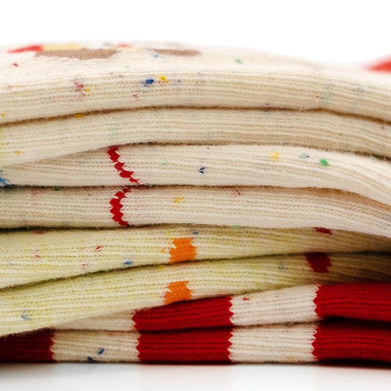 Zima Jesień Śliczne Kreskówkowe Dziecięce Dziewczęce Półskarpetki Paskowane Grube Ciepłe Bawełniane Miękkie Przytulne Skarpetki dla Dziewczynek