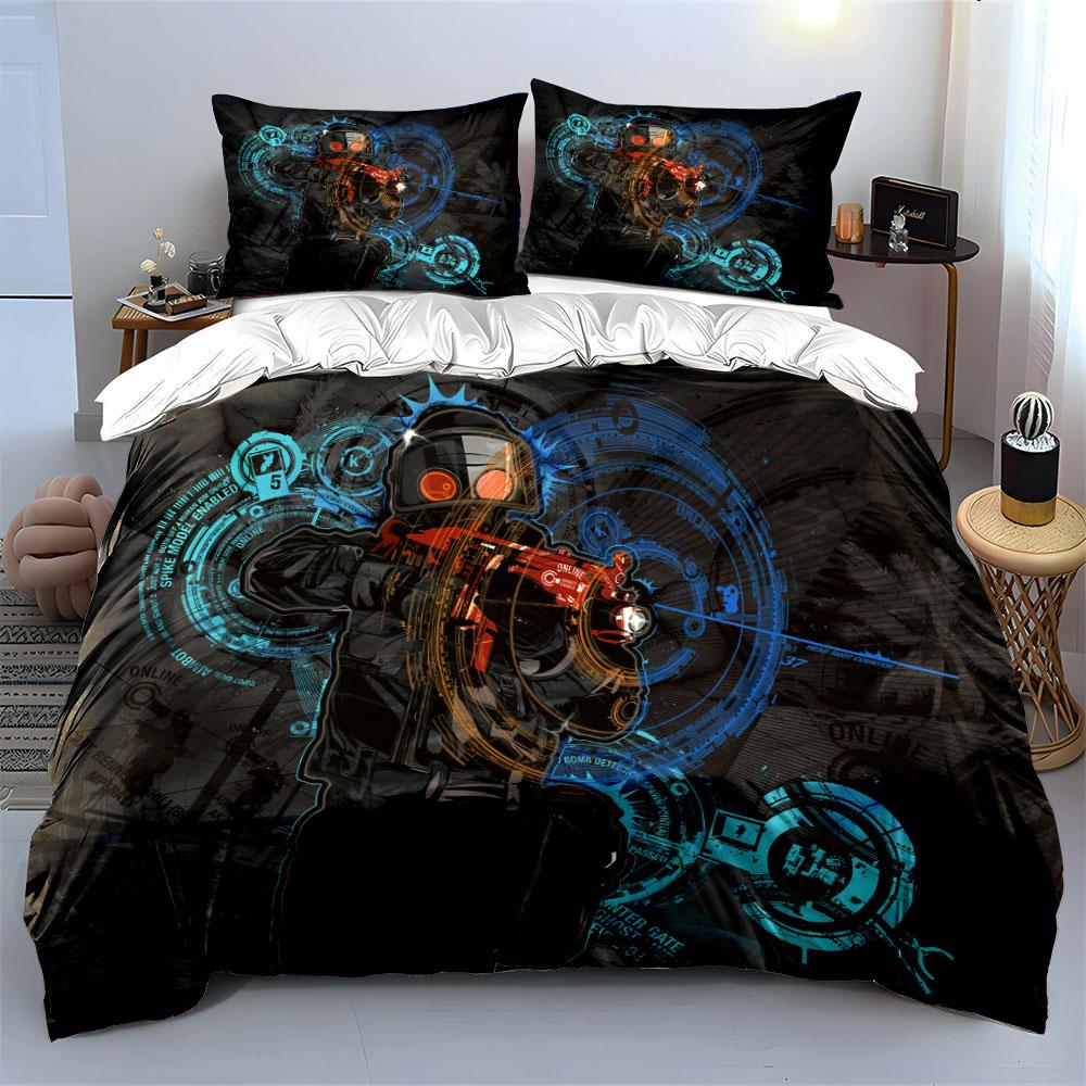 Futuristic soldier with holograms. Bedding sets Duvet cover sets Duvet covers Pillowcases(1*Duvet Cover 2*Pillowcases without duvet insert)