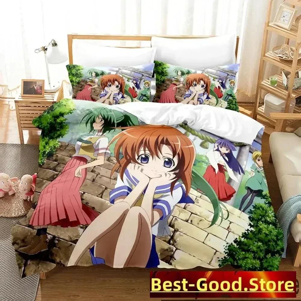 3D Anime Higurashi When They Cry Bedding Set Duvet Cover Sheet Printed Bed Set Pillowcase Full Queen King Size Comforter Bedroom