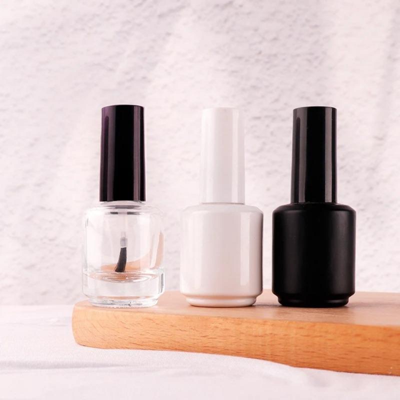 5 pezzi 15ml Bottiglietta Trasparente in Vetro per Smalto Vuota con Tappo Pennello Contenitori Cosmetici Bottiglie in Vetro per Unghie con Pennello