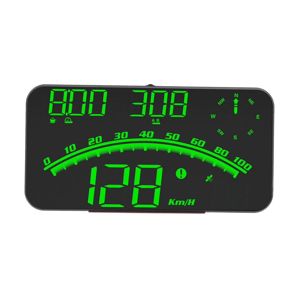 Smart HUD LED Screen High Definition Speed Alarm Multifunction GPS Speedometer Universal 5V for
