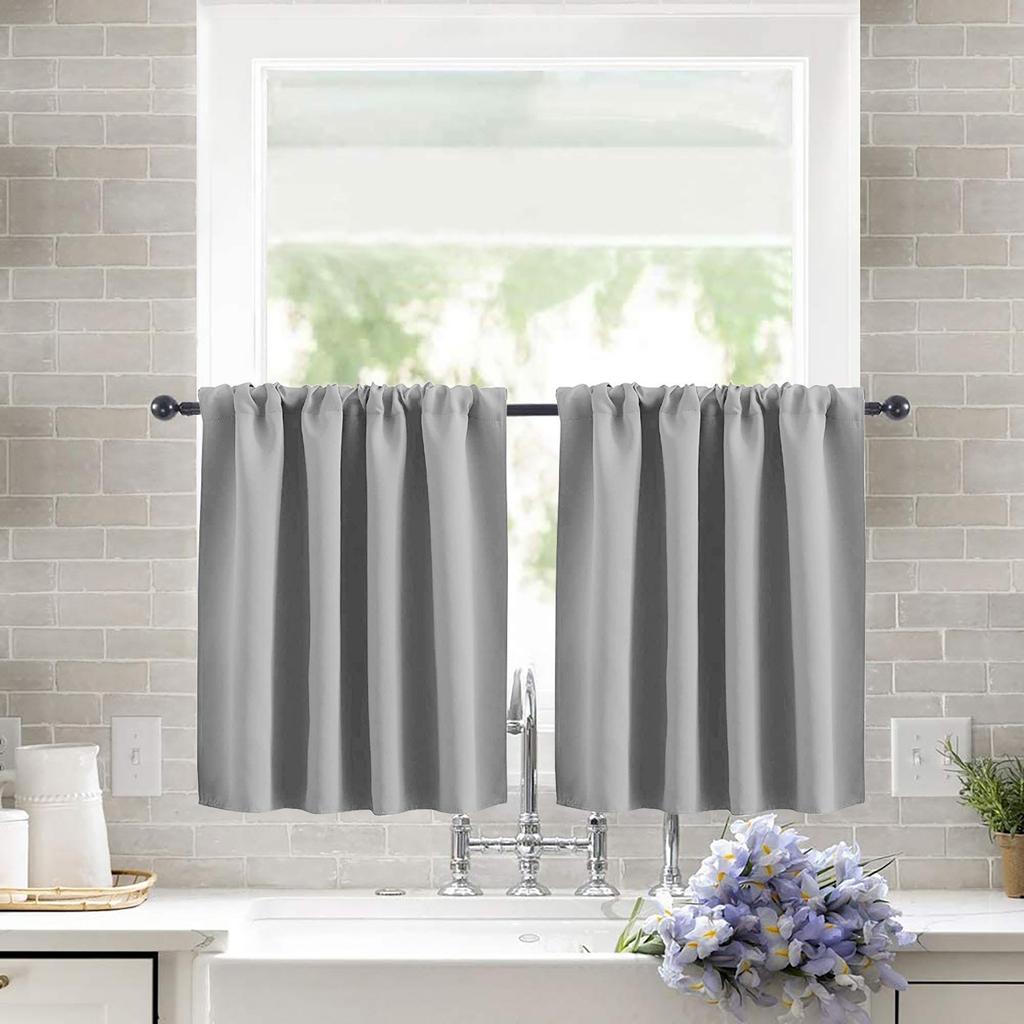1 Place Bohemian-Style Thickened Short Curtain Rod PocketThermal Insulated Room Darkening Curtains Form Living Room, Bedroom, Study, Car, Kitchen