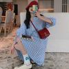 New French Platycodon Style Ins Super Fairy Mori Retro Plaid Shirt Dress Zixia