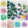 DIY 100pcs 8*12mm Drop AB Flat-back Rhinestone Stone Crystal for Wedding Decoration Clothing Accessories Buttons -A48