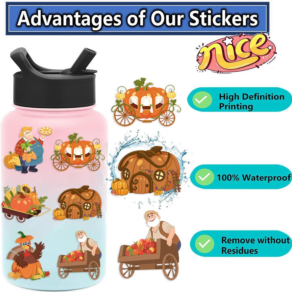 8 Cartoon Thanksgiving Autumn Harvest Collage Hands-on DIY Handbook Mobile Phone Case Notebook Decoration Waterproof Stickers
