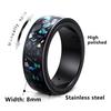 Unisex Lava Starry Sky Titanium Ring with Australian Gemstones