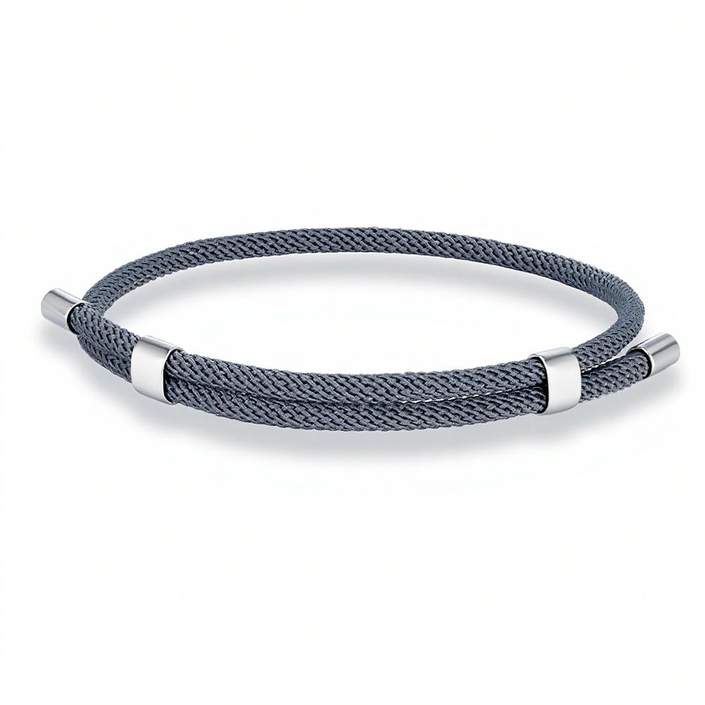 Simple Men Women Bracelet 3mm Durable Marine Rope With Polished Steel Closure Jewelry Summer Beach Gifts