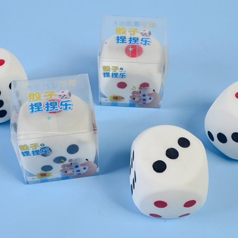 Novelty Squeeze Toy Mellow Dices Board Game Soft Bounce Squeeze Dices for Kids Anxiety Reduce Teens Party Supplies