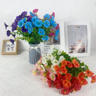 Simulation Flower Simulation 7 Fork Eucalyptus Morning Glory Artificial Fake Flower Bouquet Home Garden Outdoor Decoration