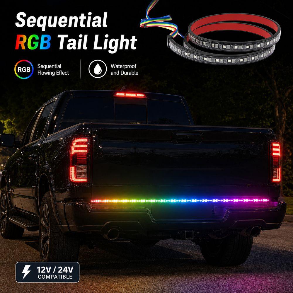 Waterproof Sealed Brake Light Strip 12V 24V Dual Voltage Turn Signal Light  For Pickup Trucks