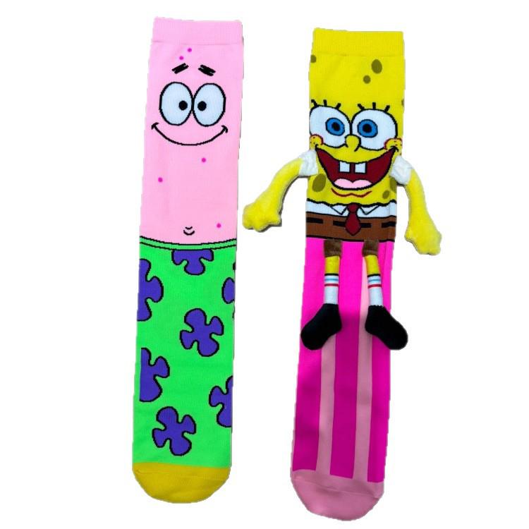 3D Cartoon Girl Knee-High Socks - Free Size for Kids