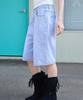 Michikoleondeonkosino Studded Bermuda Denim Pants Light Blue