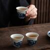 1 Stück Jingdezhen Keramik Teetasse Chinesische Handgefertigte Blau-Weiß Porzellan Teeschale Meistertasse Meditationsbecher Haushalts-Teegeschirr