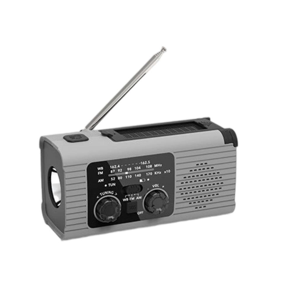 Outdoor Solar Radio, Crank Radio, Outdoor Radio With 1200 MAh Battery, With AM/FM Weather Radio, With LED Torch/SOS Alarm