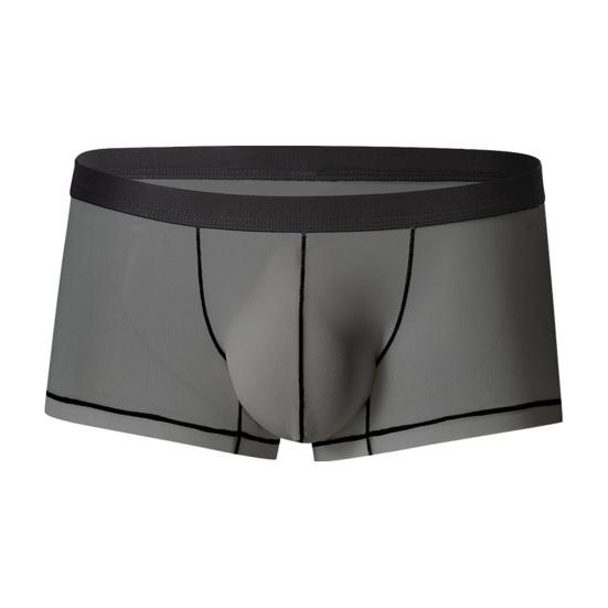 Herren Boxershorts Sommer Patchwork Farbe U-Konvex Eis Seide Dünn Boxer Briefs