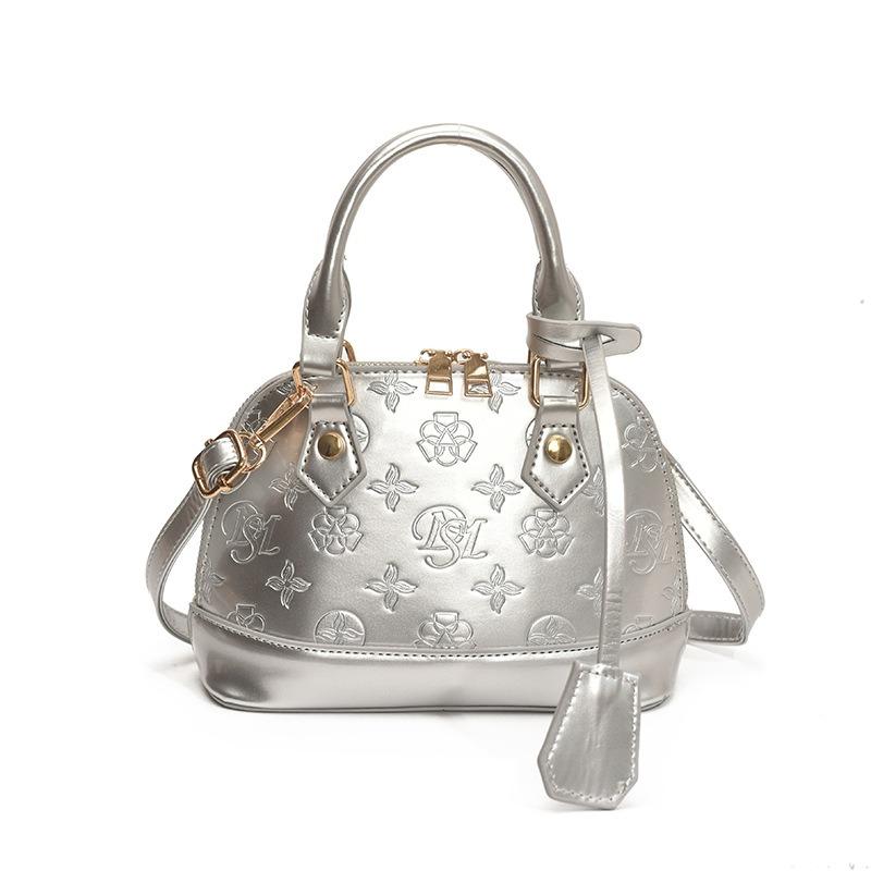 Fashion Messenger Shoulder Bag Women's Bag Indentation Simple Patent Leather Handbag Personalized Versatile Shell Bag Handbag