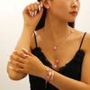 Exquisite Five Leaf Flower Necklace Earrings Bracelet Ring Set for Women Simple Elegant Plum Blossom Jewelry Party Luxury Gifts