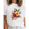 Fashion Graphic Tee Sweet Trend Flower Cute Clothes Clothing for Women  Female Casual Top Print T-shirts