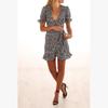 Elegant Summer V-neck Short Sleeve Dress For Women With Chic Floral Print Design
