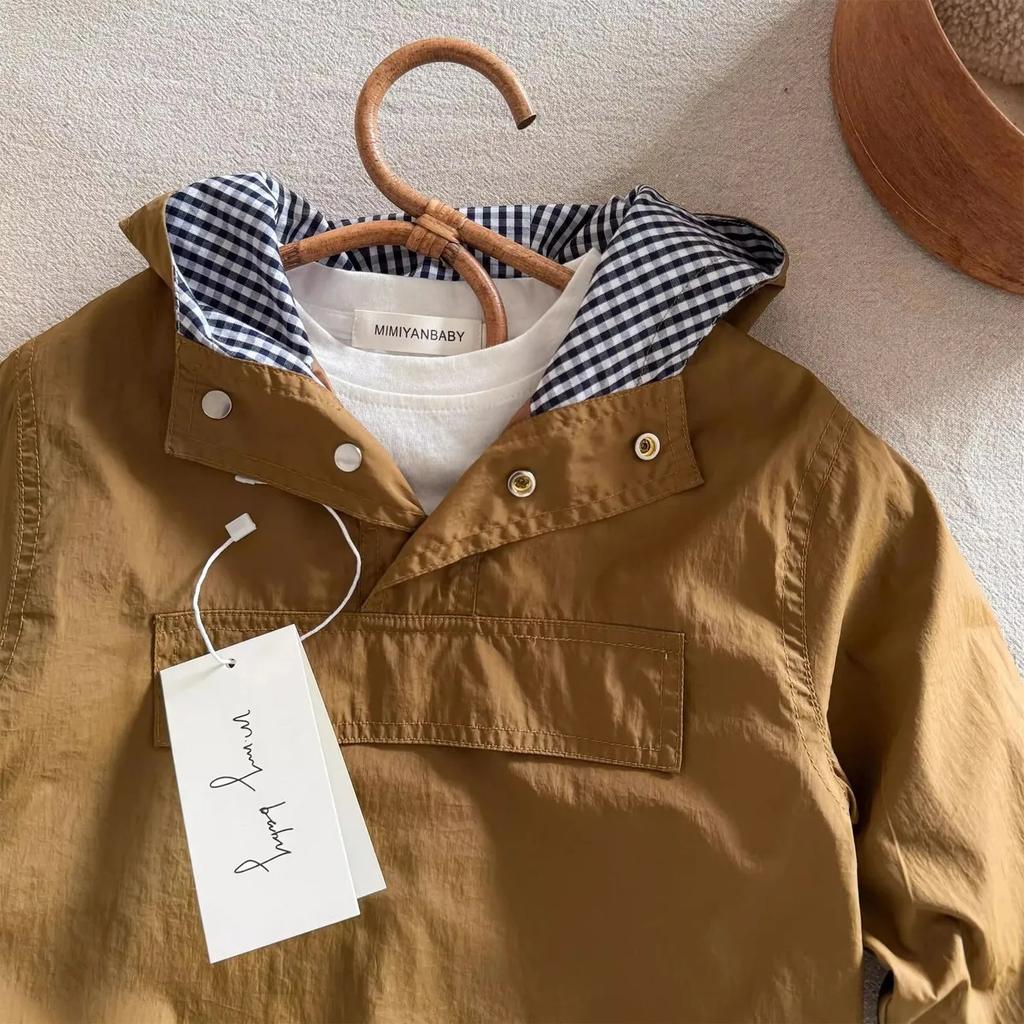 Spring Kids Cargo Hooded Jacket Unisex Baby Casual Coat Top