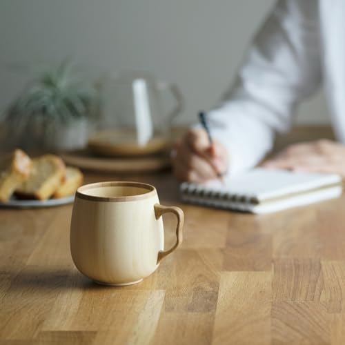 RIVERET Cafe au Lait Mug, 350ml, Bamboo, Dishwasher Safe, Brown, RV-205B