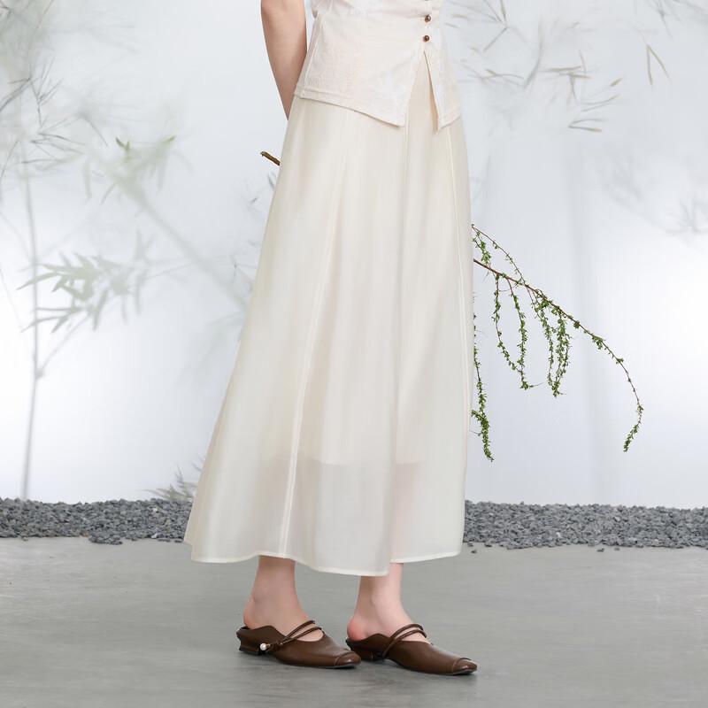 Sancai New Chinese Style Patchwork A-Line Maxi Skirt